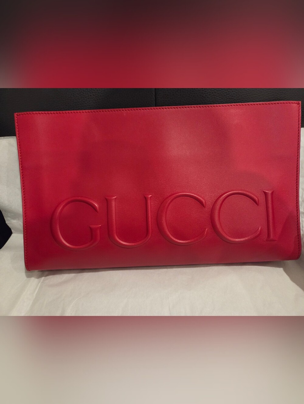 Gucci Red Leather Clutch Discontinued sold out very rare